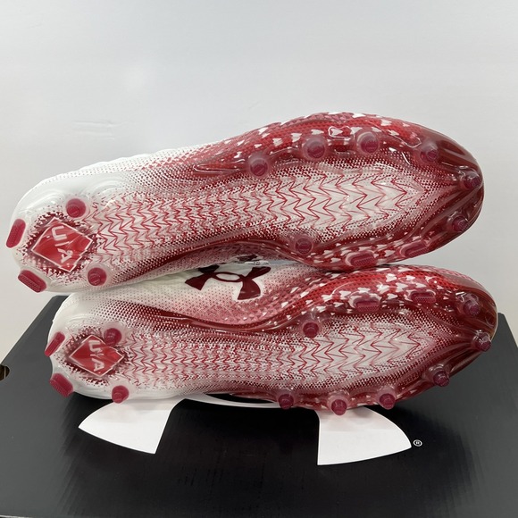 Under Armour Men's 11 Spotlight Clone 3.0 MC Football Cleats 3026334-107 WHT/RED - Picture 11 of 12